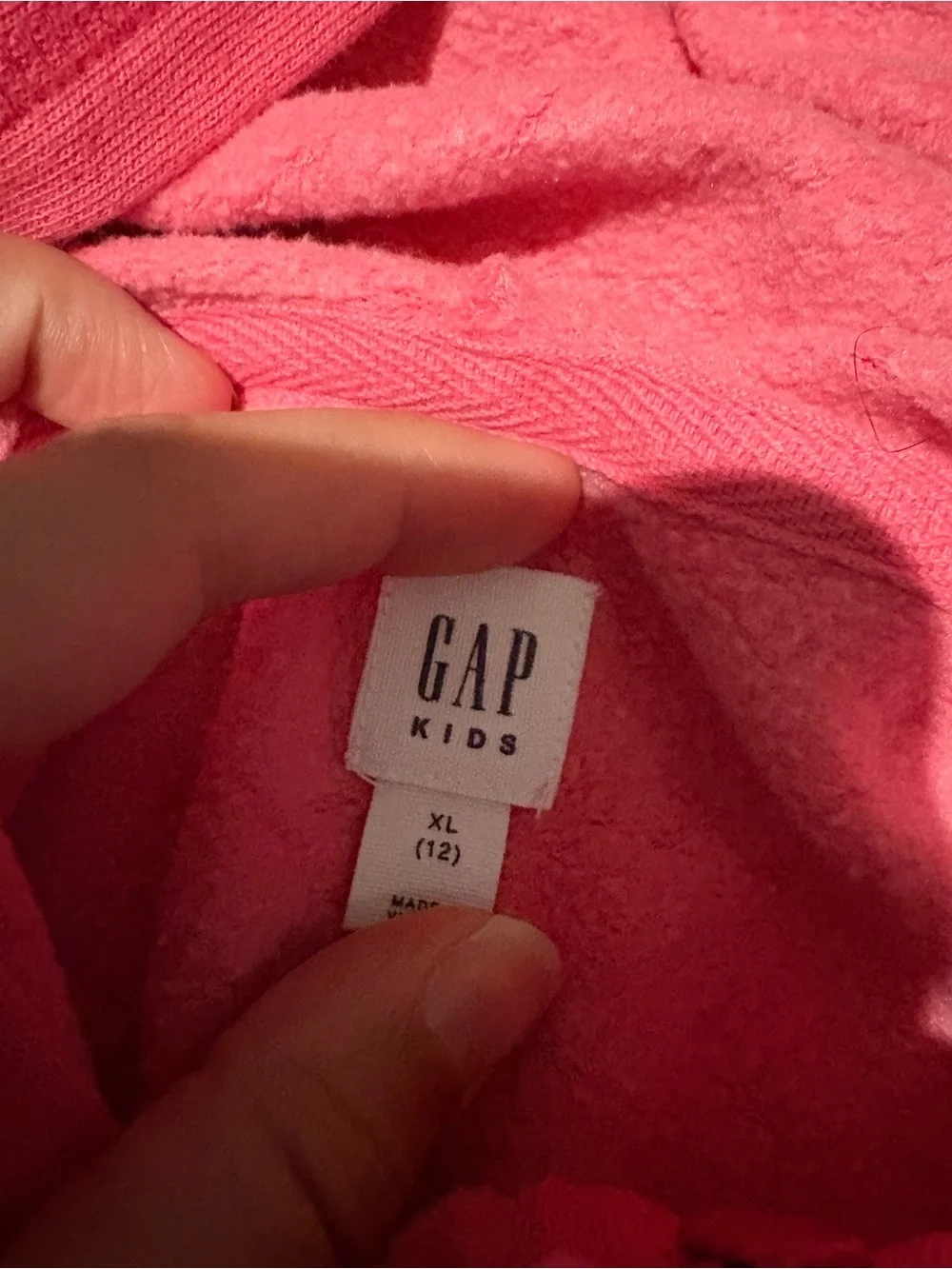 GAP Kids Pink Logo Zip-Up Hoodie Size XL 12